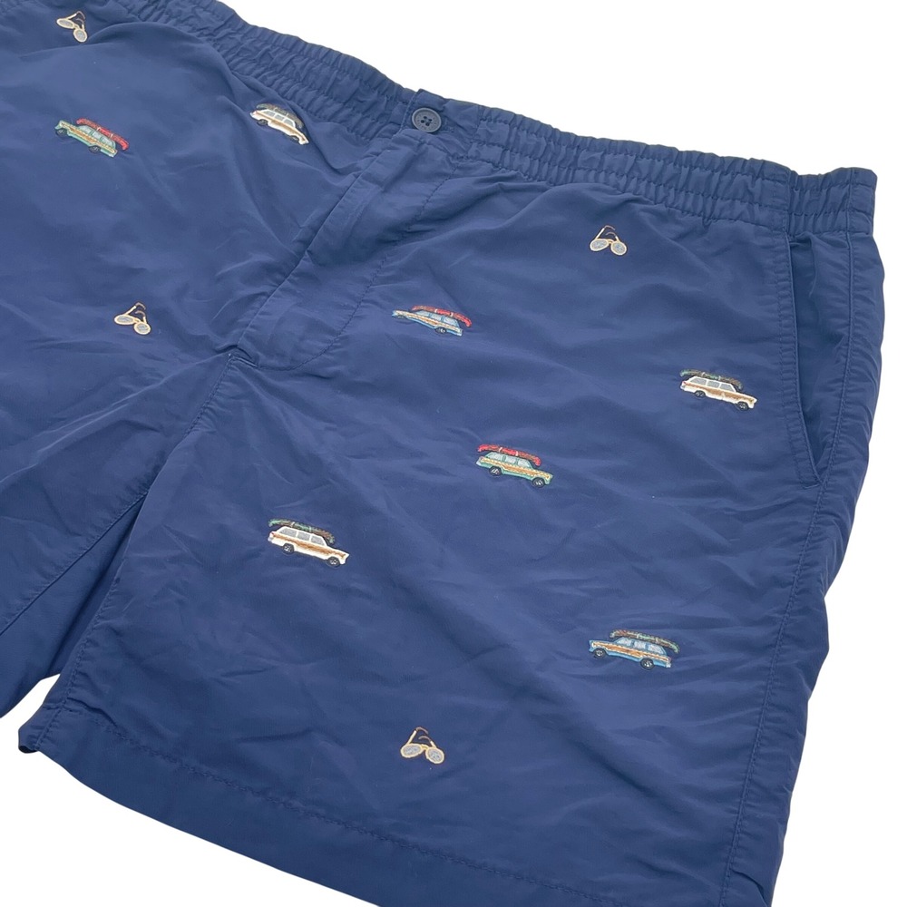 Polo Ralph Lauren Men's Large Blue Embroidered Car Sunglasses Mesh Lined Shorts